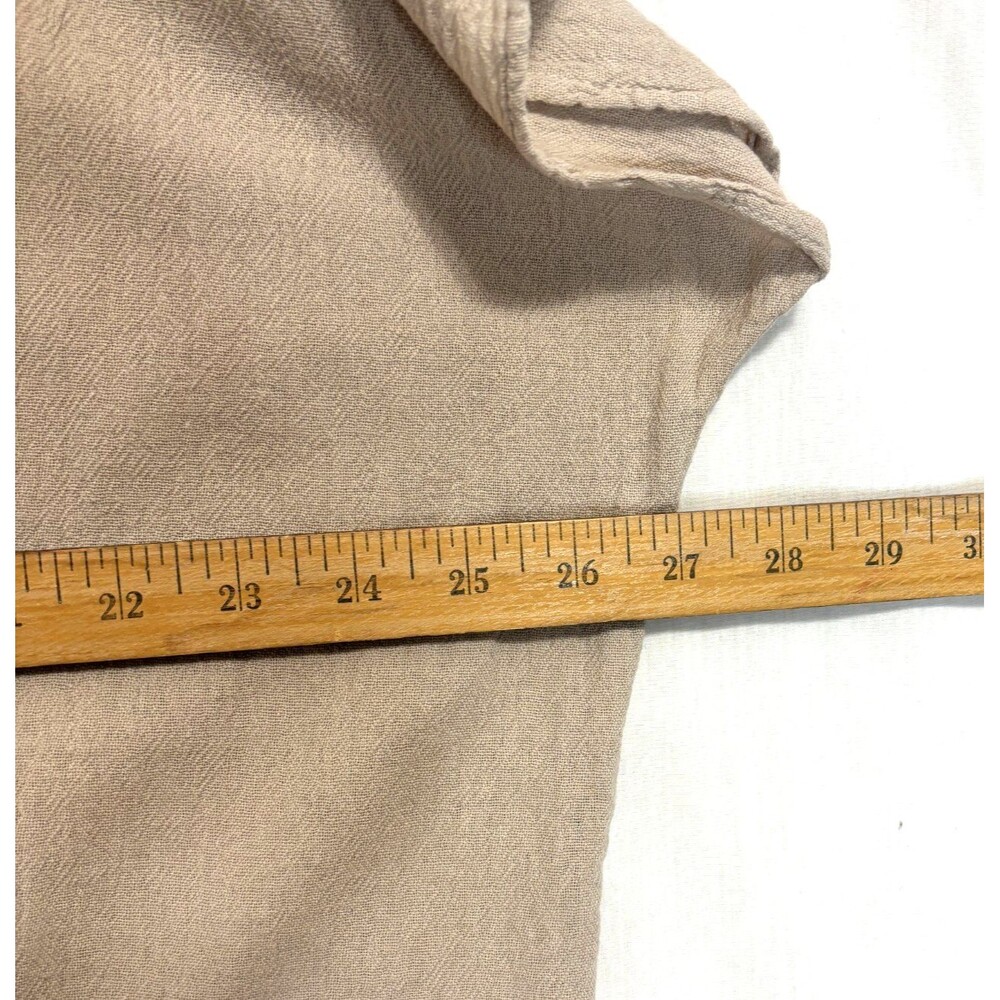 Seaspice Swim Cover Dress Sz XL Beige Button Front Peruvian Cotton Resort Wear‎ - Picture 3 of 8